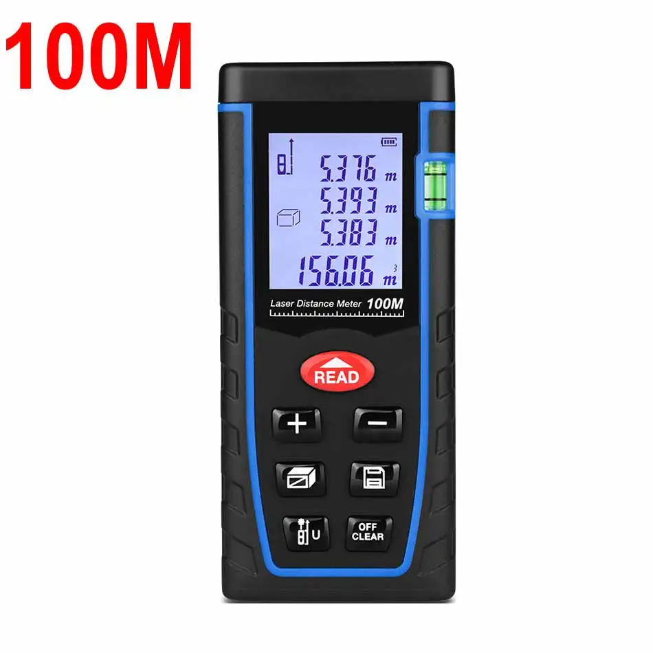 100M SNDWAY метро лазерный дальномер, цифровой прибор для измерения уровня лазерная рулетка лазерный дальномер профессионального лазерного принтера лента рулетка измерения - Цвет: 100M