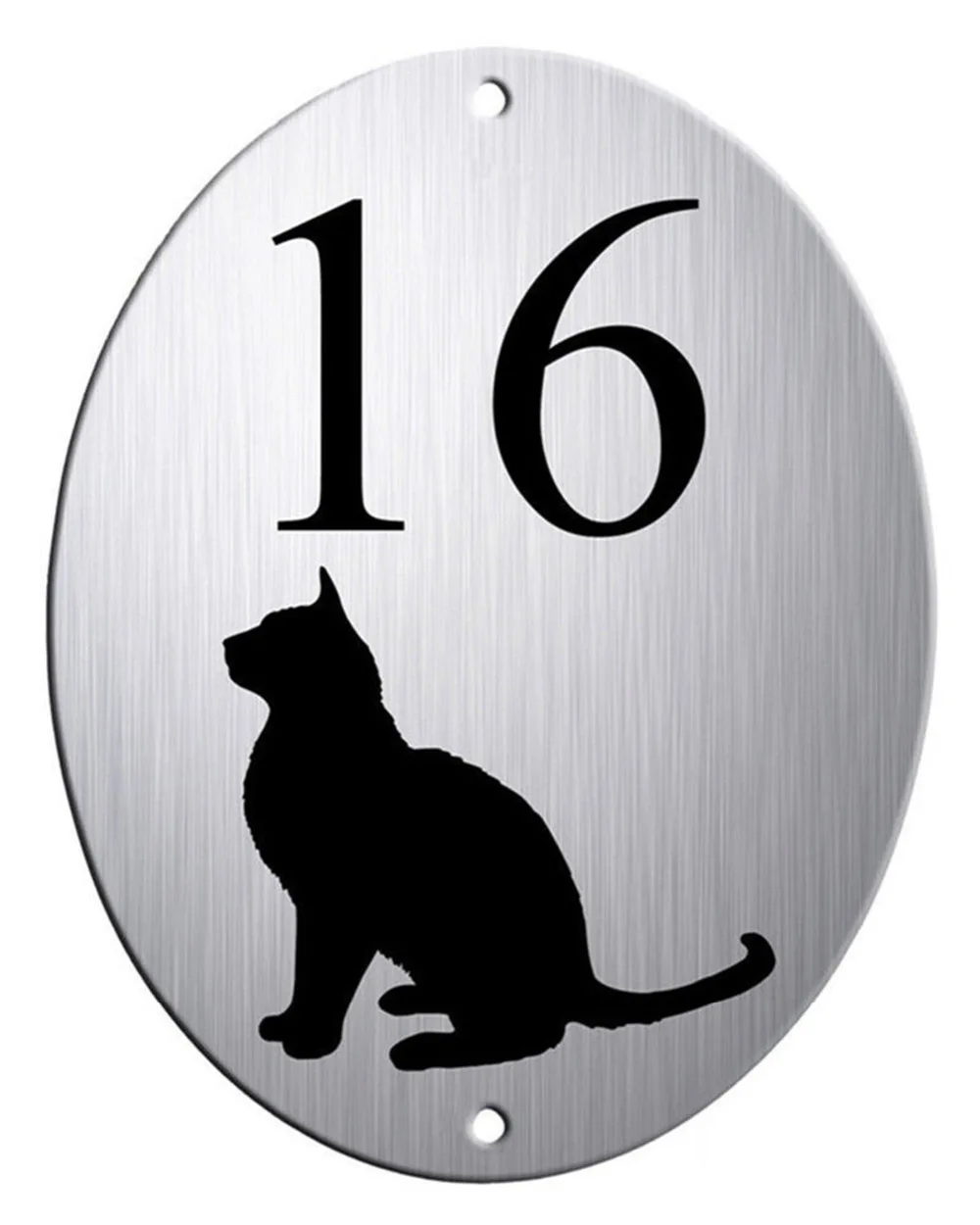 200*140mm Customized Door Silver Aluminium Oval House Plaque/Sign/Plate Black Design | Обустройство дома