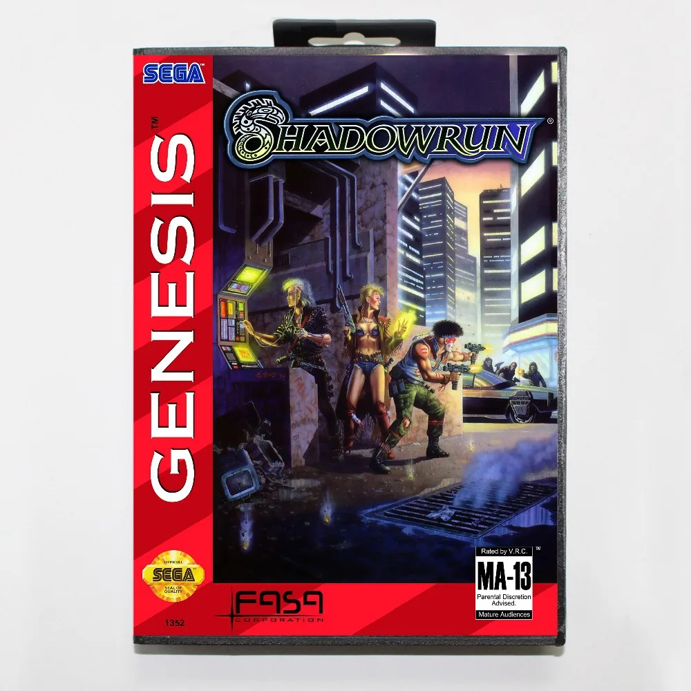 Игровой картридж Shadowrun 16 бит игровая карта MD с розничной коробкой для Sega Mega Drive