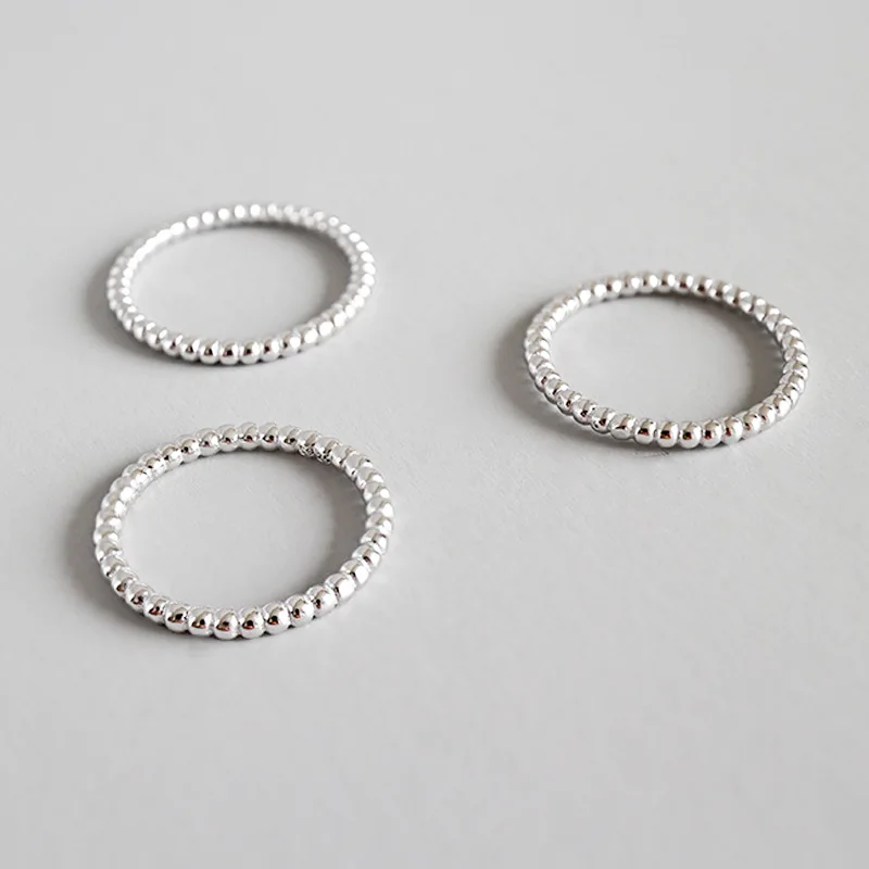 HFYK 2019 unique simple bead silver rings 925 sterling for women geometric bague femme anel feminino aneis | Украшения и