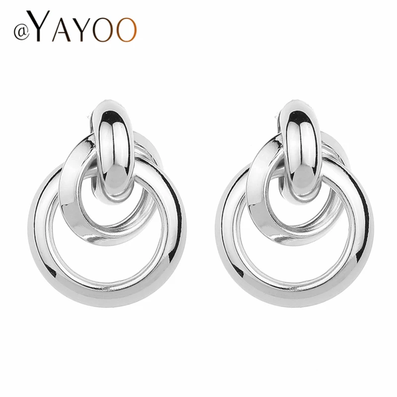 Женские серьги подвески ZA большие круглые висячие макси с геометрическим