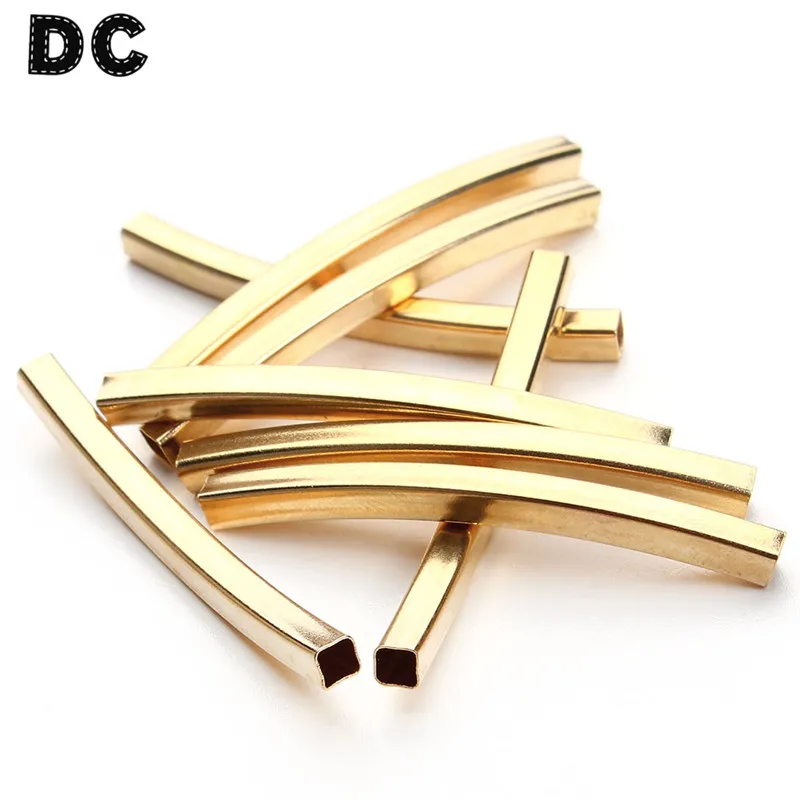 DC 30 шт./лот золотистые металлические медные квадратные изогнутые длинные