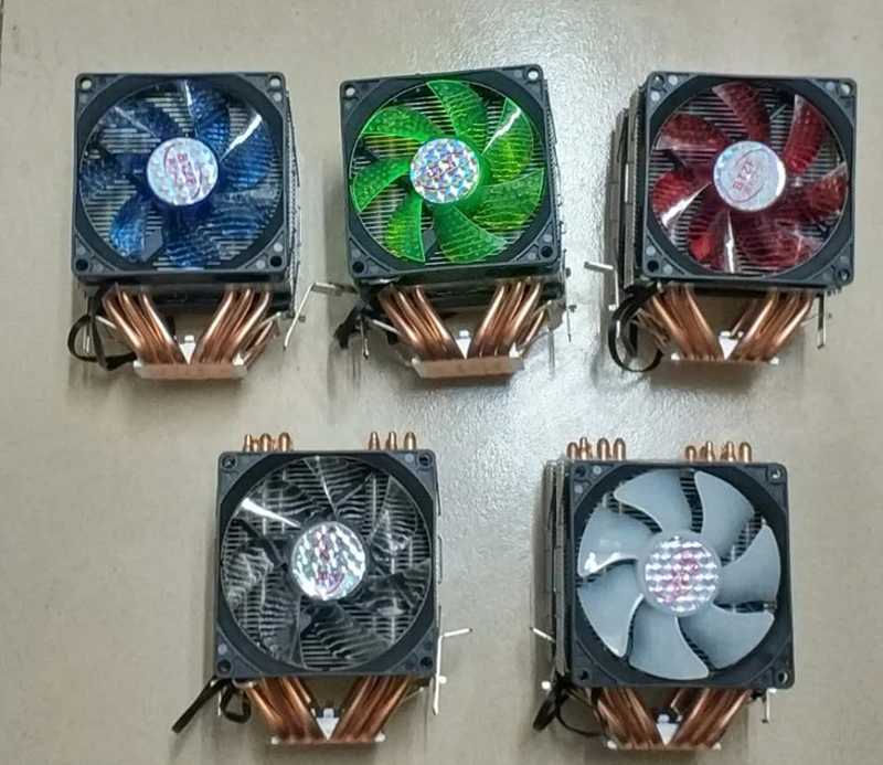6 heatpipe dual tower 4pin CPU cooler LGA775 1150 1151 1155 1366 2011 охлаждающий вентилятор 9 см 12 В