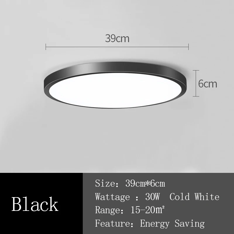Marcon Black 30W 220V светодиодный потолочный светильник для дома круглый потолочный светильник Панель 30 Вт, 50 Вт, ручная сборка поверхности Cocina аккесорио потолочный для Кухня Освещение в гостиную - Цвет корпуса: Marcon Black 30W
