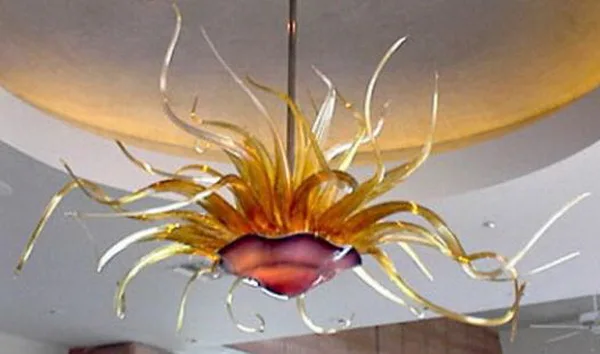 

Vintage Design Amber Color LED Handmade Blown Glass Chandeliers Murano Glass Chandelier lighting-LR040