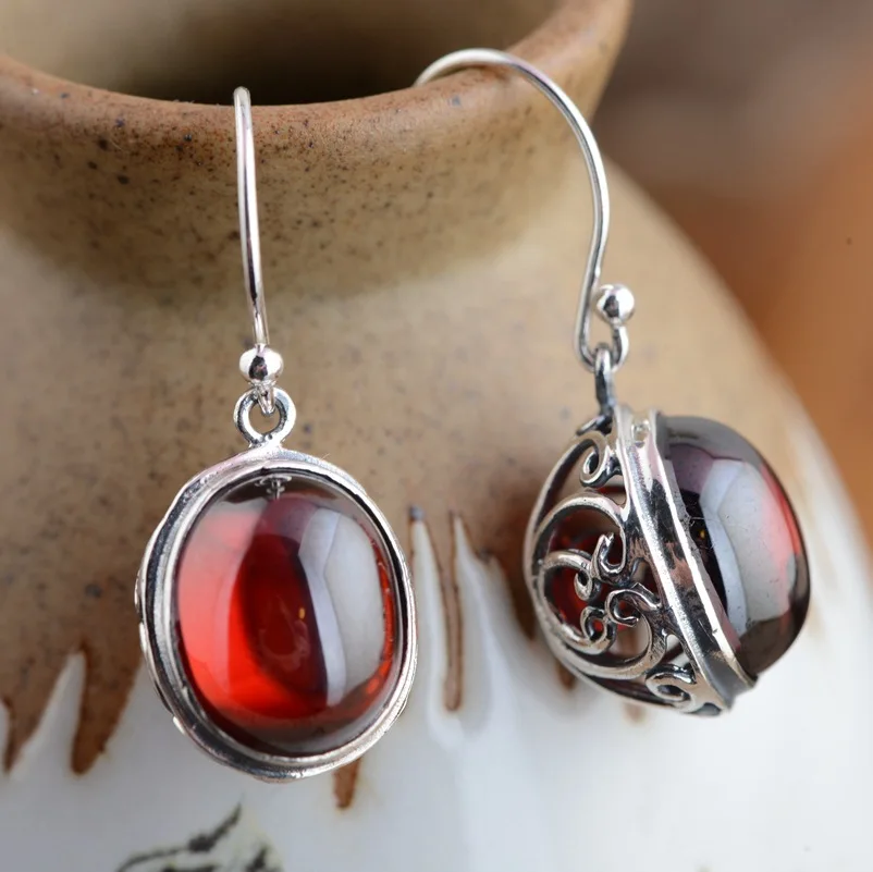Серьги Подвески ручной работы из серебра 925 пробы с гранатом|earrings for|earrings earringearrings
