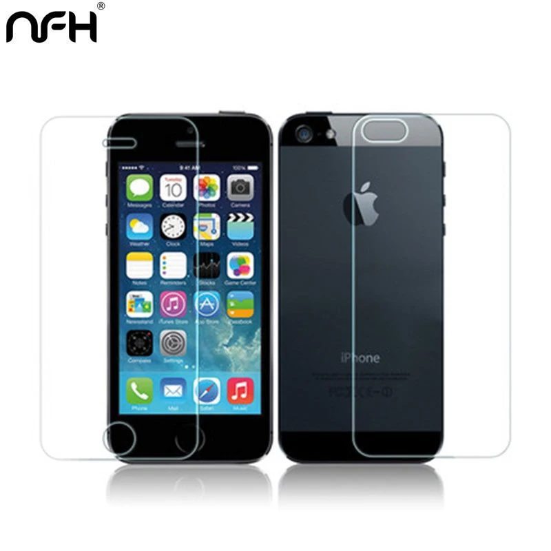 NFH 2 шт. [передняя + задняя] задняя панель из закаленного стекла для iPhone 5 5S 6 s 7 plus 4