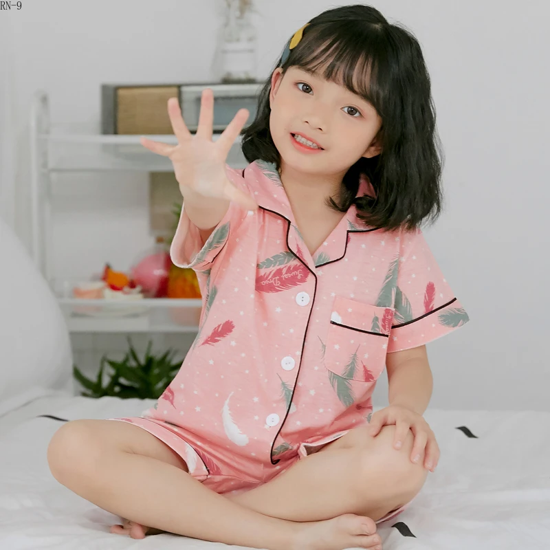 Пижамный комплект из 2019 хлопка для девочек детская Домашняя одежда с героями