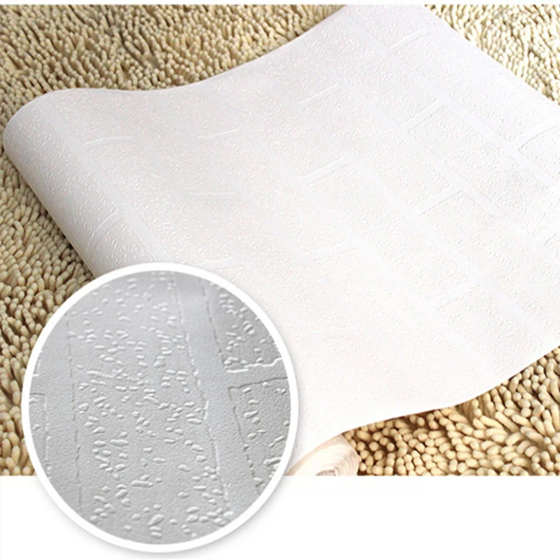 3D обои из ПВХ рулоны с изображением кирпича и камня белая Современная Настенная