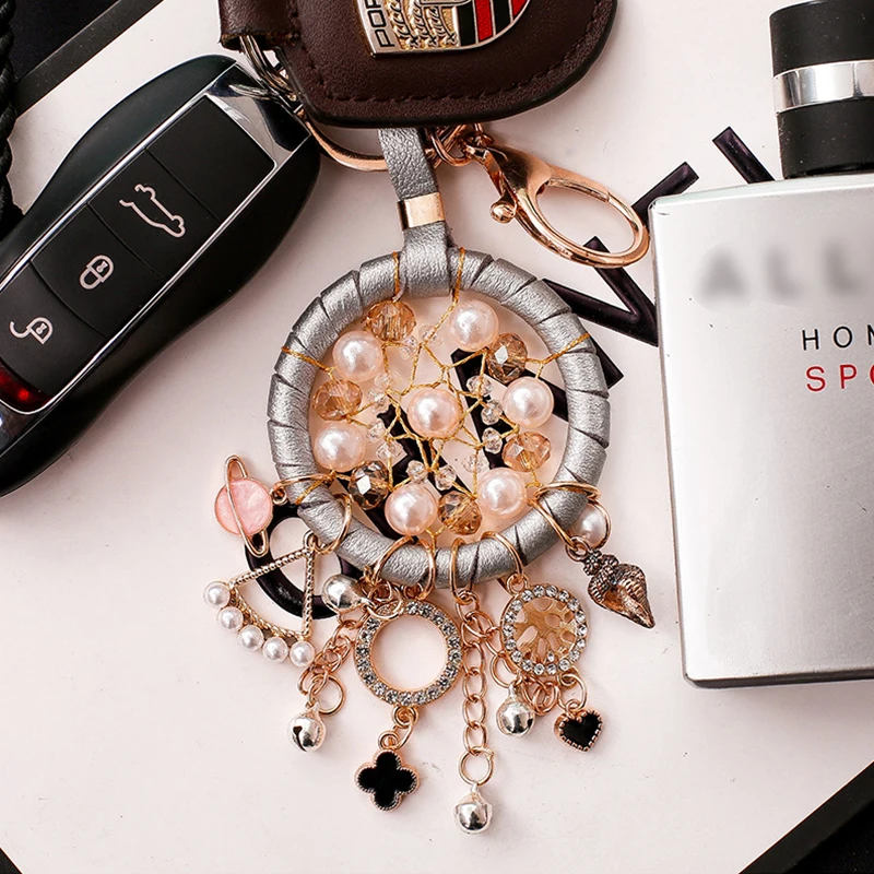 Плетеный брелок для ключей в виде Ловца снов подвесное украшение ручной работы