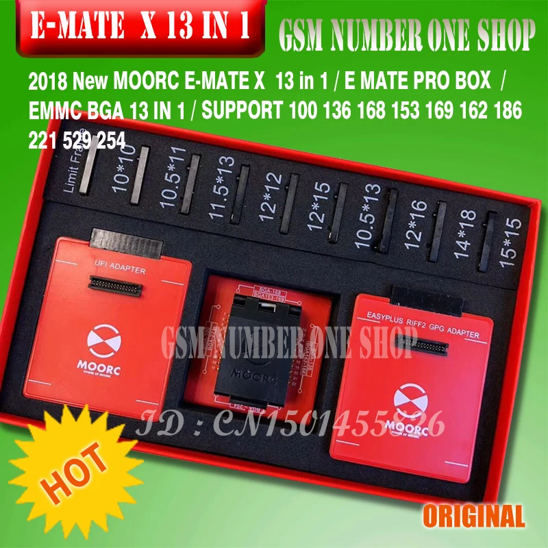 MOORC E-MATE X E маtе Pro коробка EMMC BGA 13 в 1 поддержка 100 136 168 153 169 162 186 221 529 254