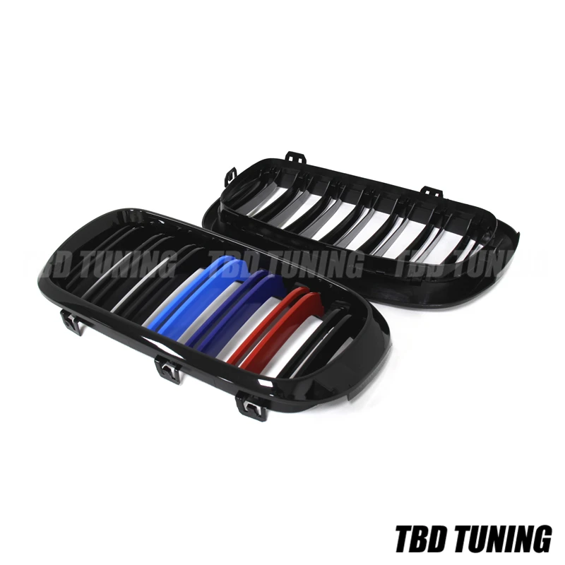 Для BMW X5 F15 X5M F85 X6 F16 X6M F86 двойной рейки передняя решетка глянцевый черный и три Цвет