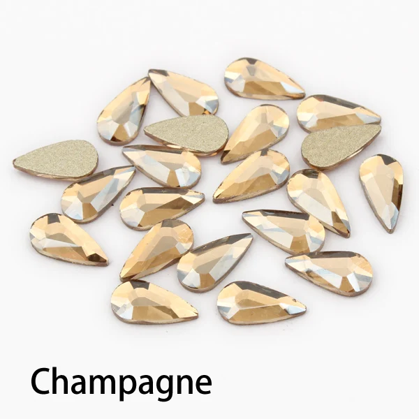 Champagne Горячая Распродажа маленький DR 4x8 мм ногтей Стразы 11 цветов Необычные хрустальные камни 30/100 шт для 3D нейл-арта украшения - Цвет: Champagne