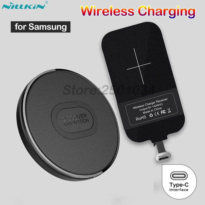 Беспроводное зарядное устройство Nillkin Qi+ приемник type C, адаптер USB C, Беспроводная зарядка для samsung A6s A9s A8 A5