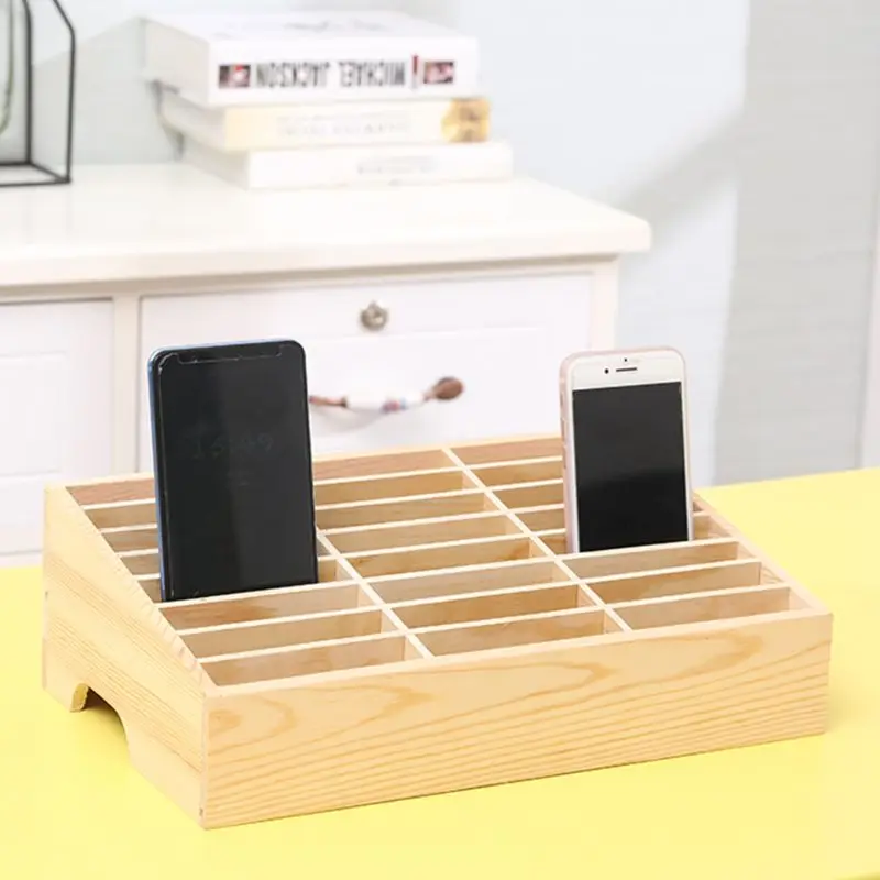

24 Cells Multifunctional Wooden Storage Box Mobile Phone Repair Tool Organizer