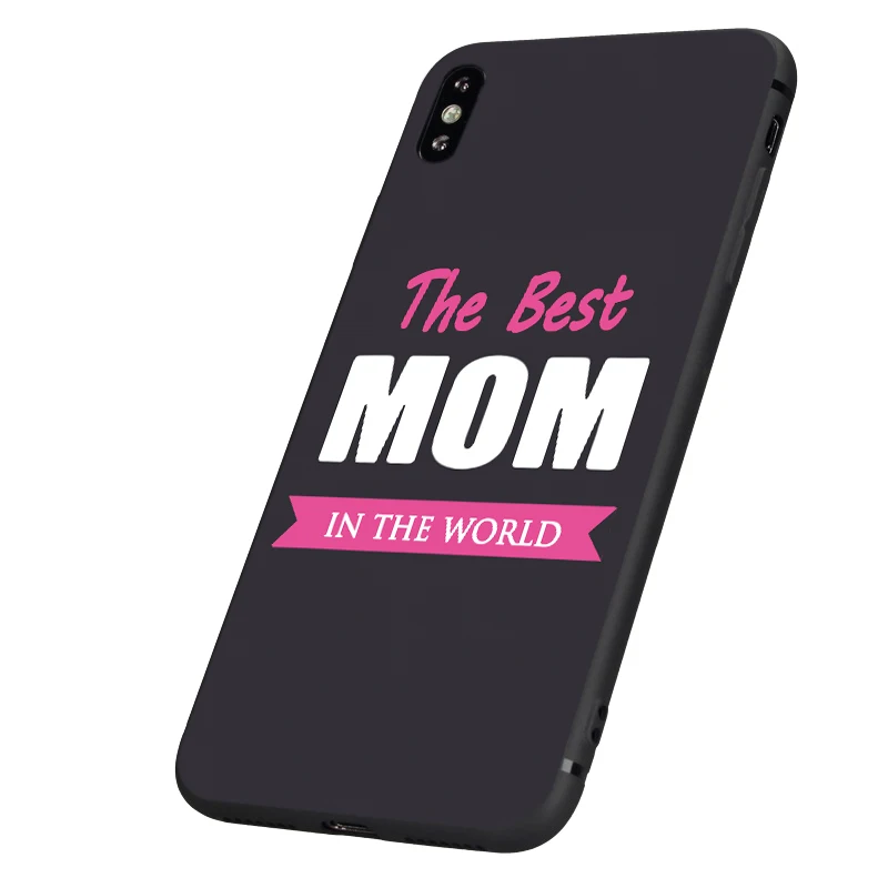 Черный чехол ТПУ для iphone 5 5s se 6 6s 7 8 plus x 10 силиконовый чехол для iphone XR XS 11 pro MAX лучшая мама папа Король Королева друг