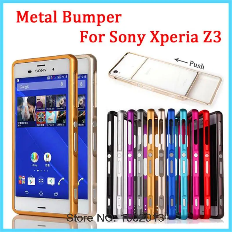 Для Sony Z 3 двухтактный металлический бампер чехол для Xperia Z3 D6603 d6613 мобильного