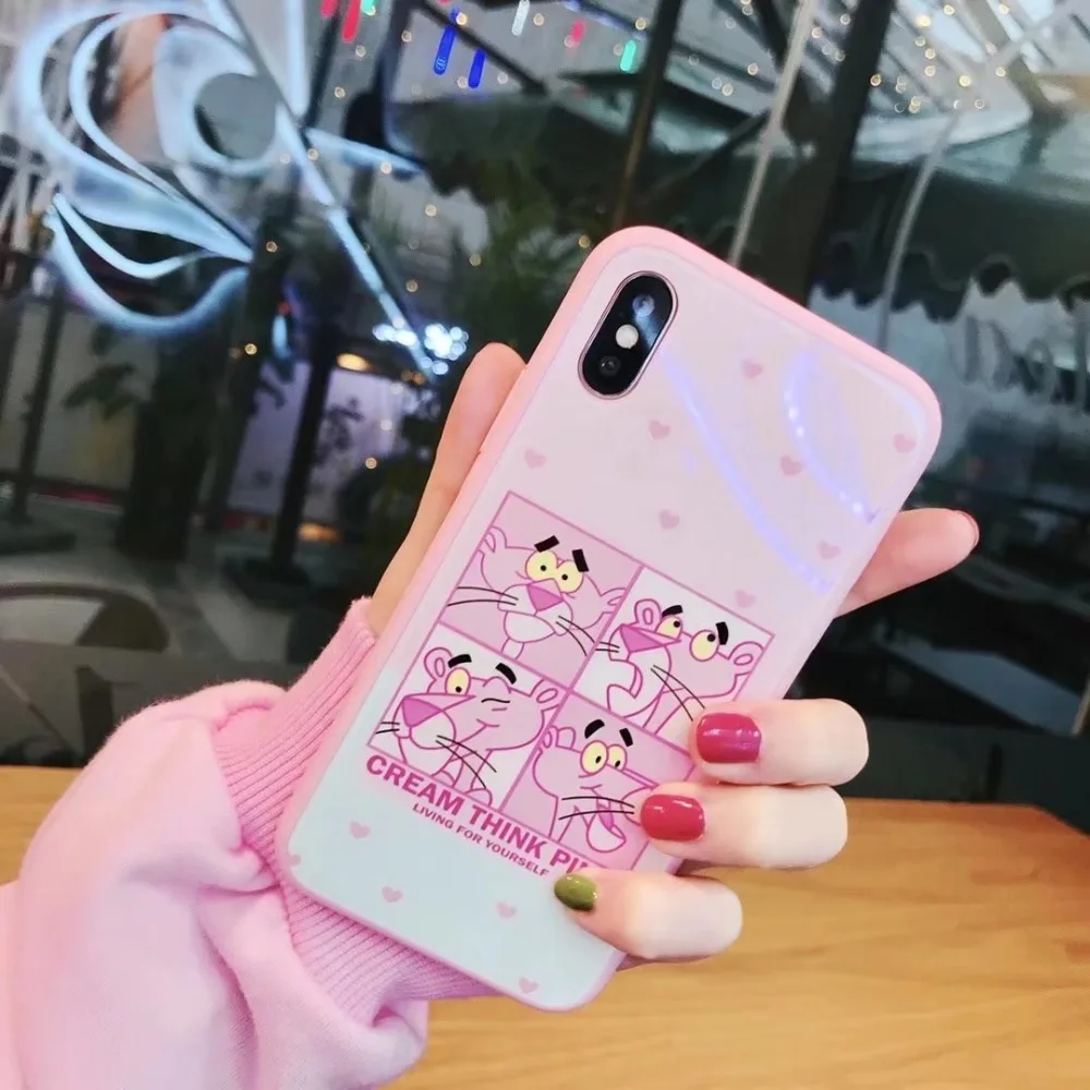 ORYKSZ для iphone x случае роскоши мультфильм Пантера рисунком Телефон чехол 7 8 6 S Plus
