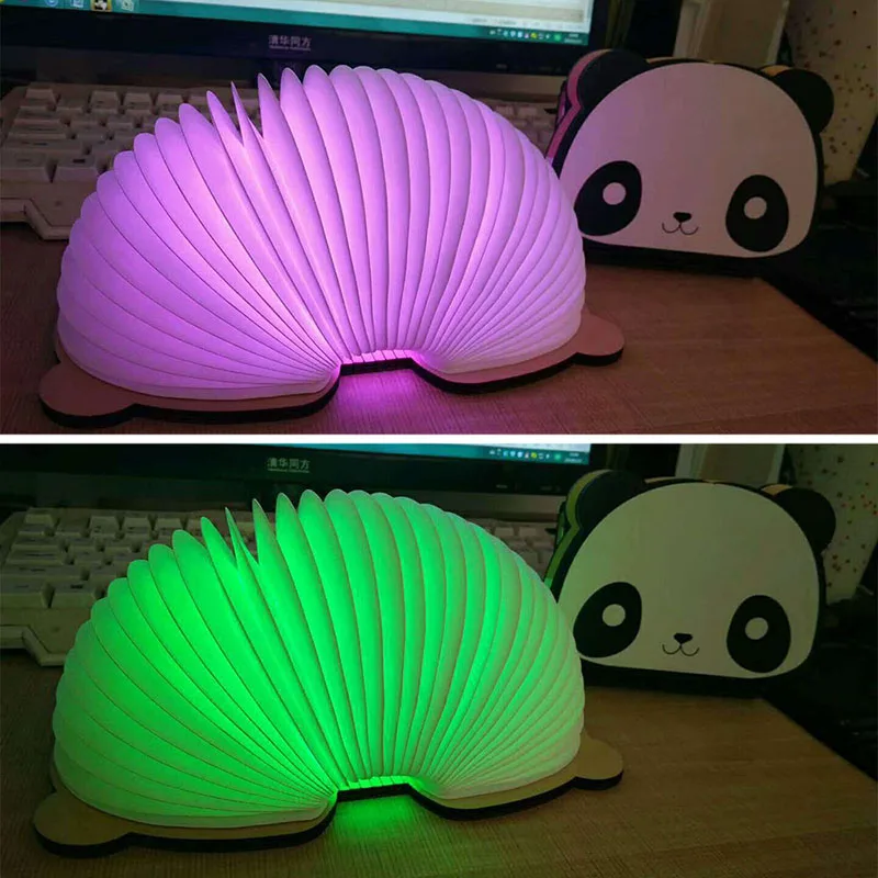 Красочные светодиодный свет книга с рисунком панды страницы книги лампы Новинка