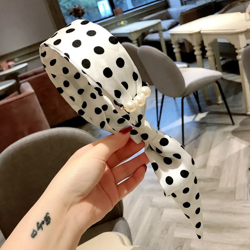 2019 Korea Style New Headbands Vacation Cloth Wave Point Retro Ribbon Hairbands for Girl Women Fashion Hair Accessories |