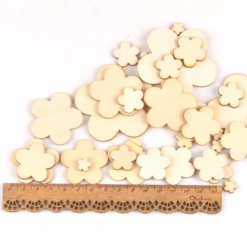 10-80mm mixed Flower pattern Wood DIY Craft Scrapbooking handicrafts Handmade ornaments Accessory Decoration MT1962 | Дом и сад