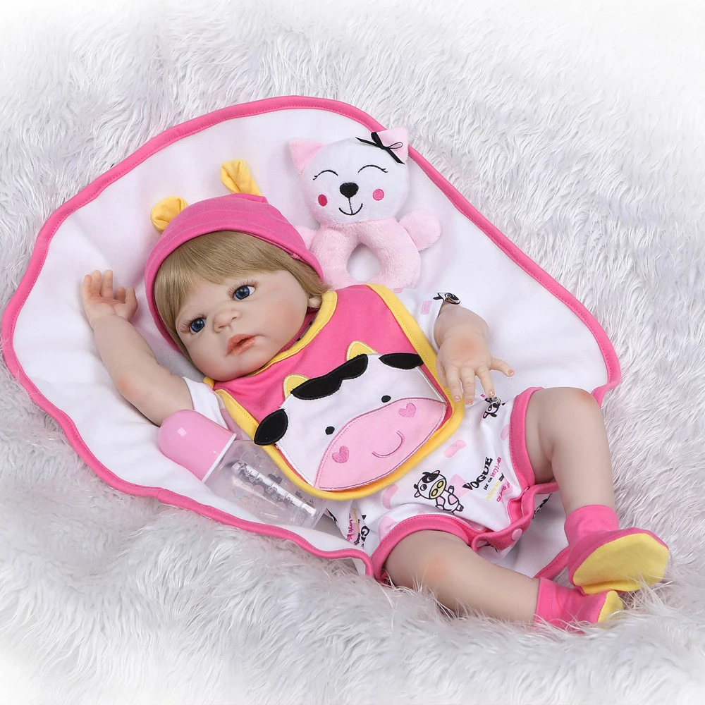 

23"57cm Full silicone Reborn babies doll bebe alive adorable realistic baby vivid infant newborn Toys Handmade gifts collection