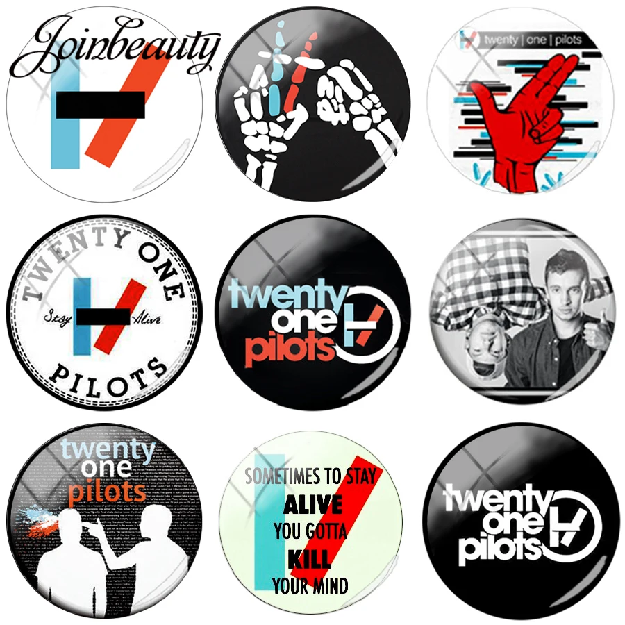 JOINBEAUTY Twenty One Pilots Photo 25 мм круглый стеклянный кабошон драгоценный камень для ожерелья Брелок Брошь булавка плоская задняя часть изготовление фурнитура