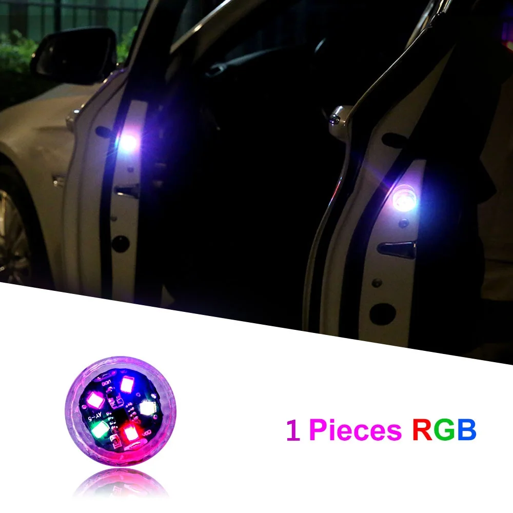 RGB - 1 pieces Беспроводной Автомобильный держатель для открывания дверей Предупреждение светильник светодиодный стробоскоп проблесковый маячок анти задние стоп сигналы, Collinsion индикатор светильник s сигнальная лампа - Испускаемый цвет: RGB - 1 pieces