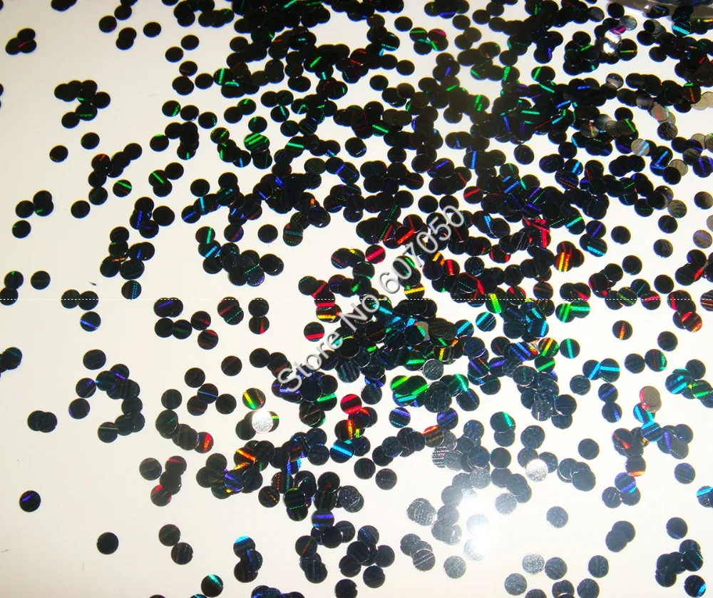 2 мм полоса Лазерная черная круглая точка чешуйчатая форма ногтей Блеск для гель