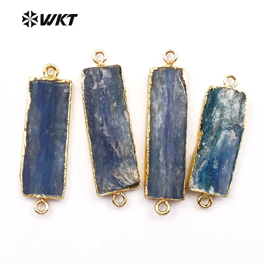 WT-C072 оптовая продажа ожерелье natual blue kyanite прямоугольник синий камень с двойными