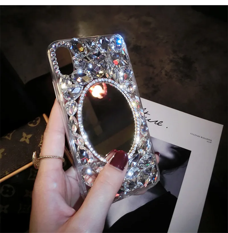 XSMYiss For Samsung S6 S7 S8 S9 S10 S20 S21 PLUS Note 5 8 9 10 20 Luxury Bling Crystal Diamond Mirror Soft Silicone Phone Case | Мобильные