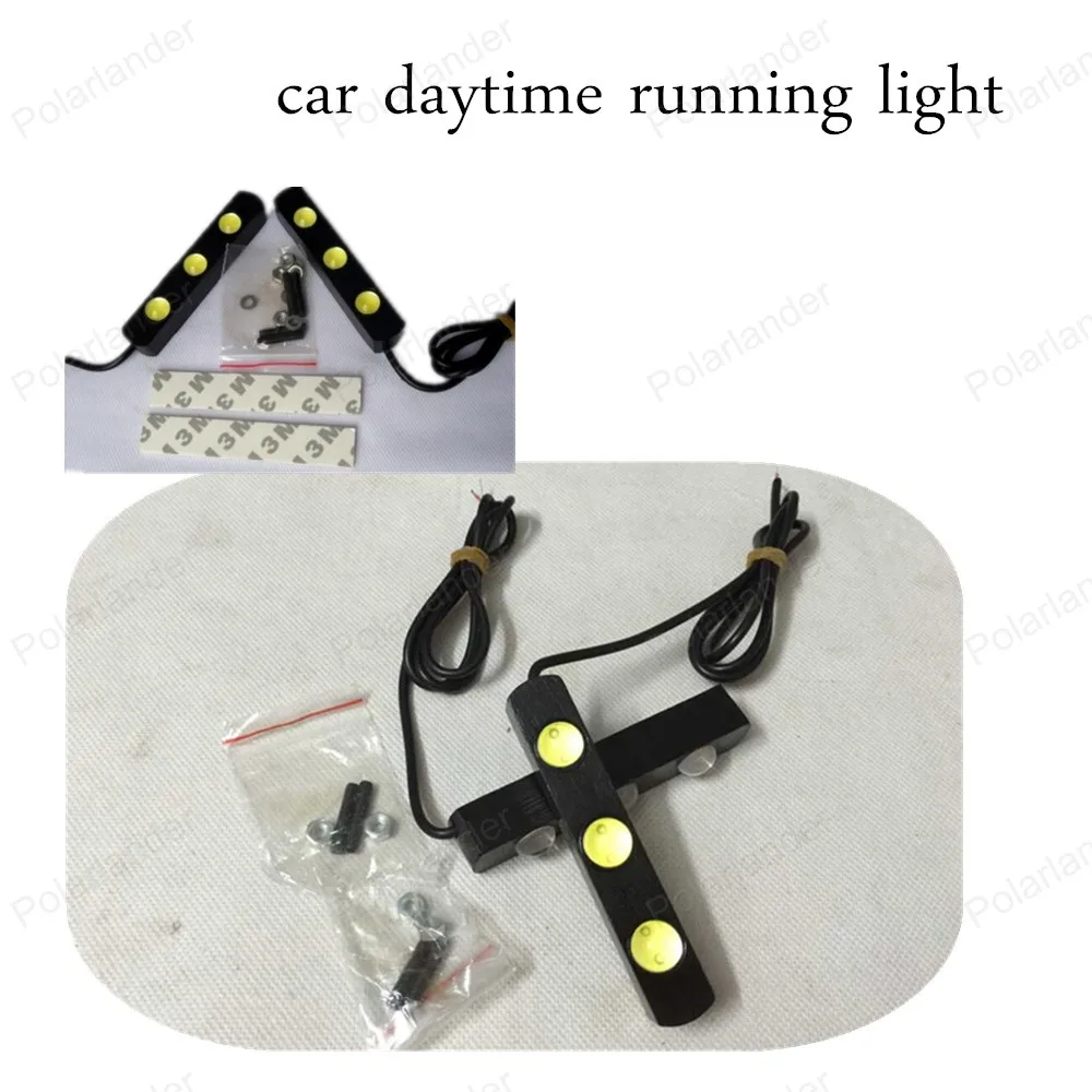 

1 pair 3 LEDS ! 12V 8W Universal LED Car Running Light White Auto Car LED Fog Light Lamp