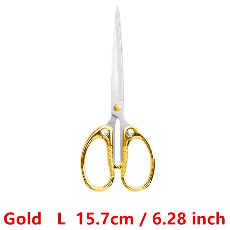 002 Gold 1 шт. профессиональные швейные ножницы, прямые и тканевые швейные ножницы, бытовые канцелярские Офисные ножницы, инструмент - Цвет: 002 Gold