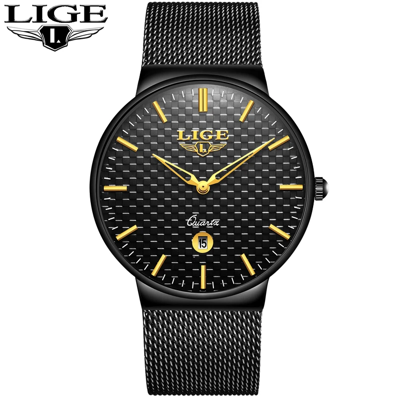 LIGE модные простые мужские часы лучший бренд класса люкс Бизнес