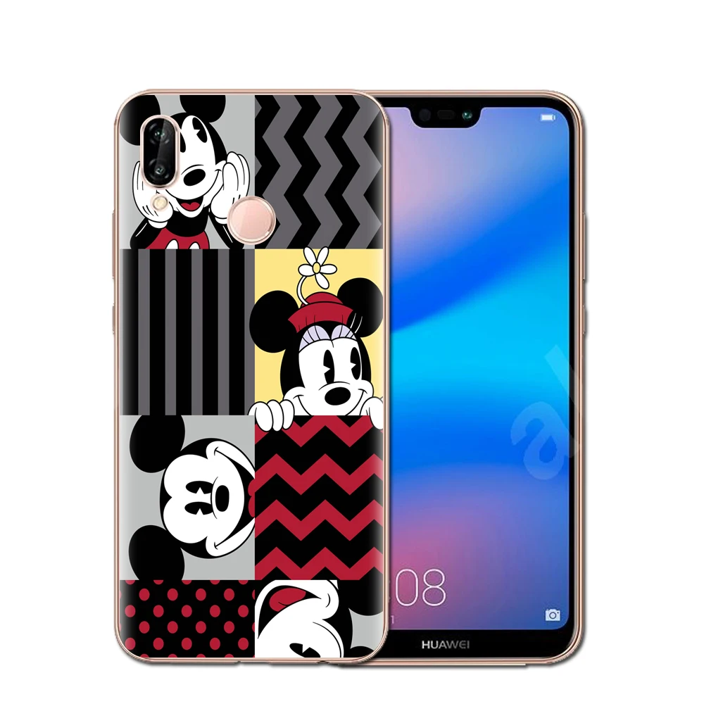 Микки и Минни Маус чехол для телефона huawei P8 P9 Lite Y3 Y7 2017 Y9 2018 P10 P20 Pro Honor 6X 7X 7C 9 10 Чехлы