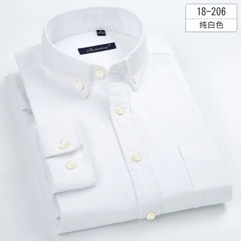 18-206 Топ продаж размера плюс 5XL 6XL 7XL 8XL хлопок синяя фиолетовая полосатая оксфордская официальная Повседневная рубашка с длинным рукавом Мужская саржа среднего возраста - Цвет: 18-206