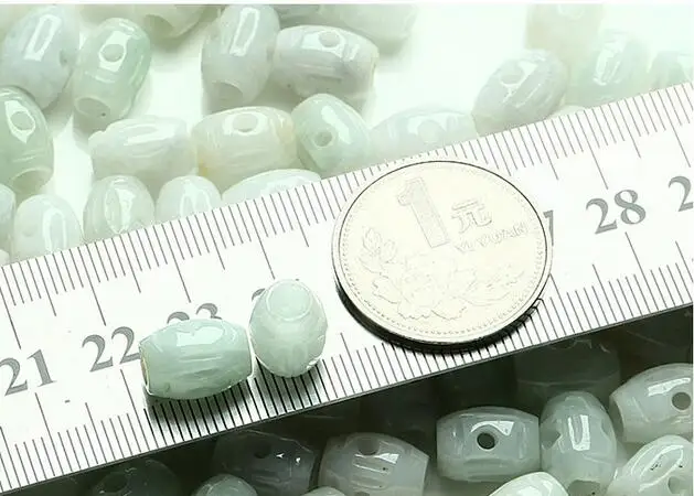 50 шт. подлинные бусины из натурального нефрита пустотелые цилиндрические детали