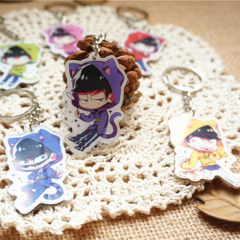 6 5 см шт./компл. аниме брелок Osomatsu san Matsuno Todomatsu Llavero Family Mumbers брелоки подарок один