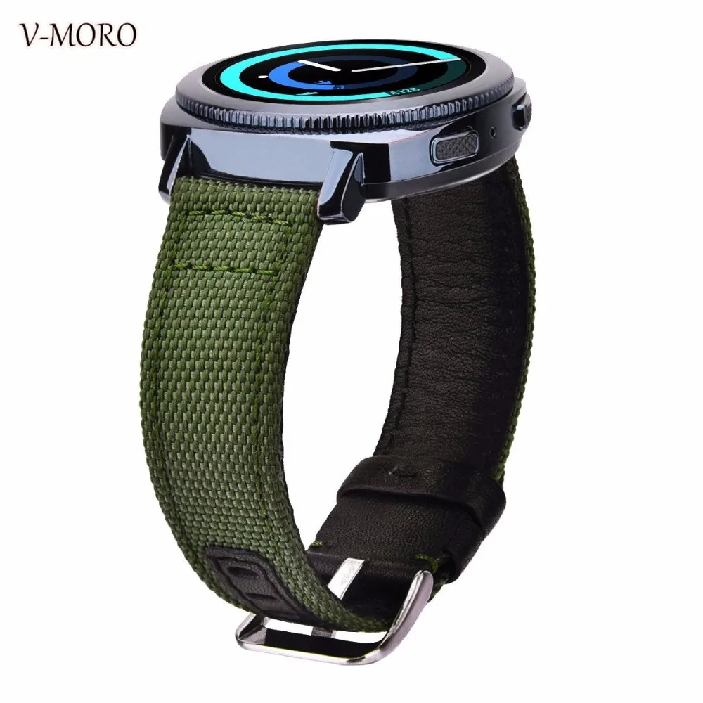 Спортивный ремешок Gear V MORO новинка 2018 20 мм нейлон + кожа для Samsung Sport/Gear S2