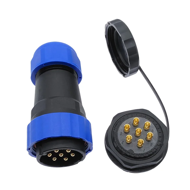 

SP28 Straight waterproof connector 2 pin 3/4/5/6/7/9/10/12/14/16/19/22/24/26Pin IP68 Threaded socket