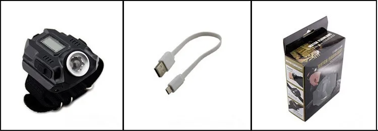 Многофункциональный Водонепроницаемый Спорт зарядка через usb led наручные смотреть факел с красным лазером перезаряжаемые освещение тактический фонарик