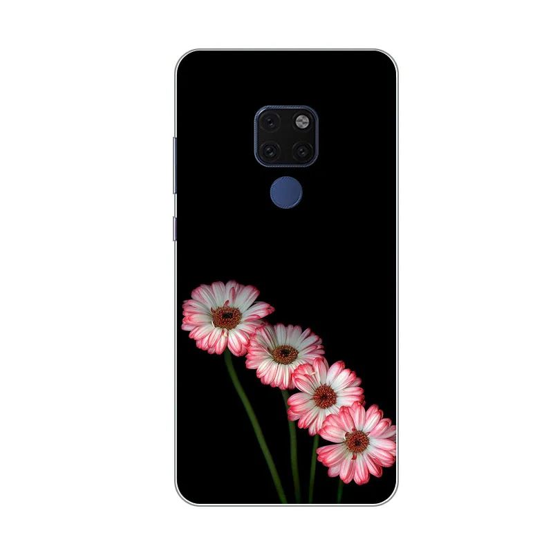 huawei mate 20x Case Silicon Colorful flower Painting Soft TPU Back Cover for Phone protect cases shell |