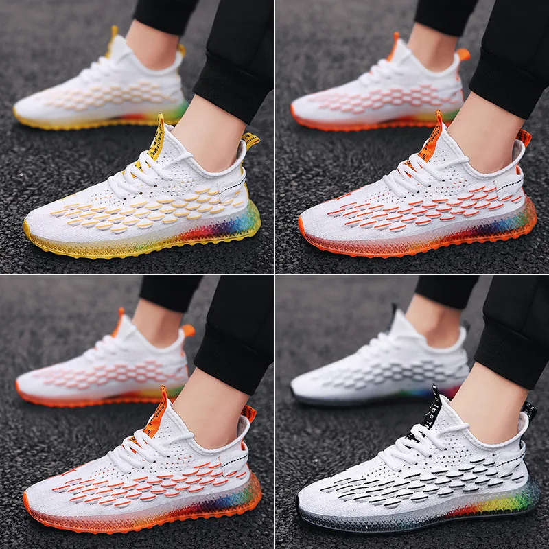 2019 Hot 4D Print Fly Shoes Male Colour Coconut Shoe Jelly Bottom Leisure Time Running Motion Trainers | Обувь