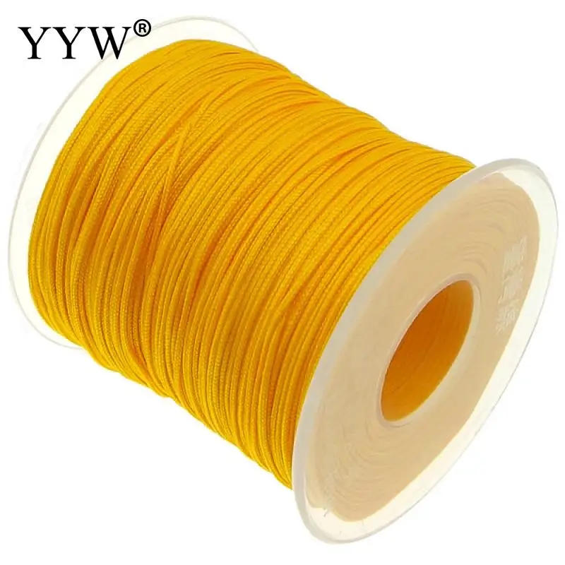 yellow 100 ярдов 1 мм китайский узел нейлоновый шнур пластиковая катушка нитка, Плетеный ремешок Веревка Бисероплетение нить для ожерелья браслет Изготовление ювелирных изделий - Цвет: yellow