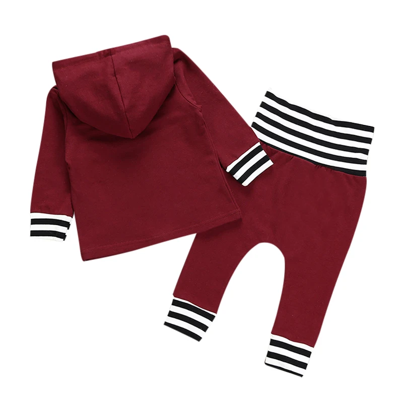 2 шт. Одежда для новорожденных мальчиков и девочек комплект с капюшоном топы