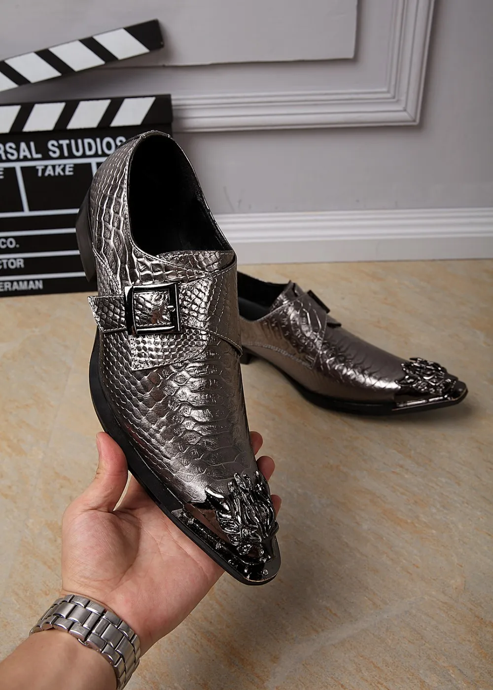 Choudory/Роскошные брендовые итальянские кожаные Формальные туфли под змеиную кожу