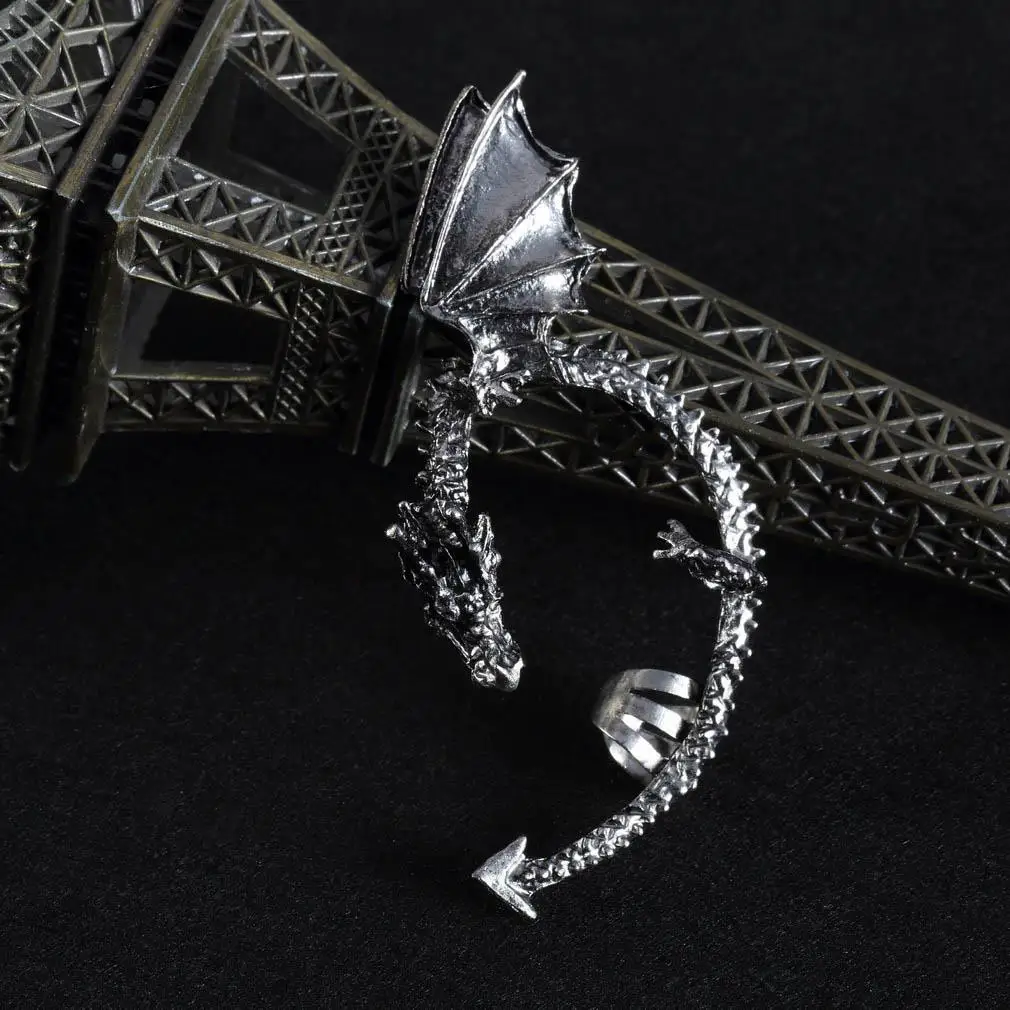 GENBOLI Ретро Винтажные бронзовые Панк Искушение металлический Дракон укуса уха