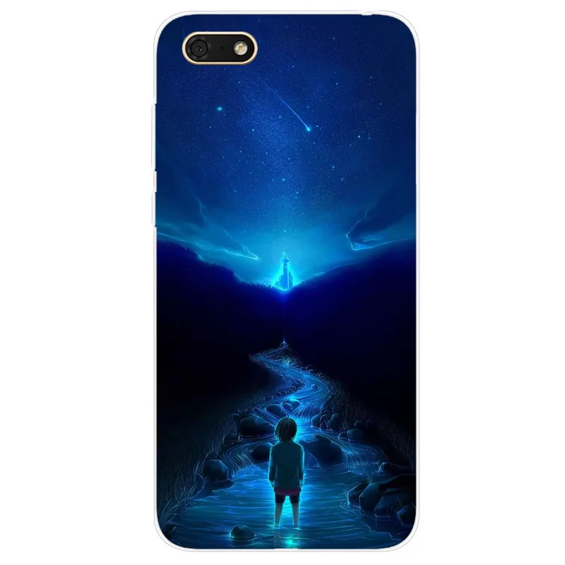 Силиконовый чехол для Huawei Y5 Lite 2018 мягкая задняя крышка с художественным принтом