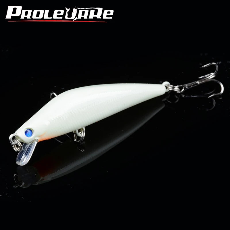 

1Pcs 3D Fishing Lure 8cm 8.5g Minnow Wobbler Luminous Bait Hard Bass Lure Artificial Bait Pesca Treble Hooks Fishing tackle