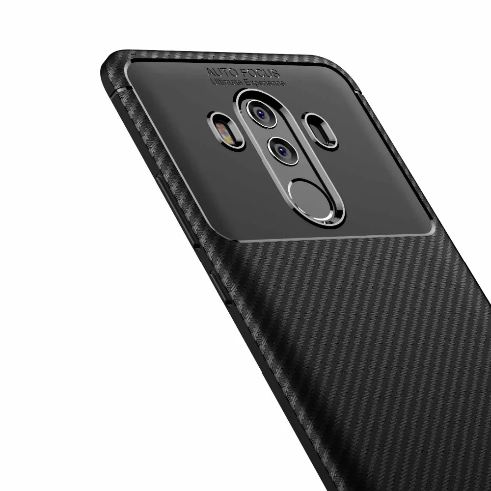 For Huawei Mate 10 Pro carbon fiber Matte Anti-knock soft TPU silicone Back Cover for Shockproof shell free shipping |